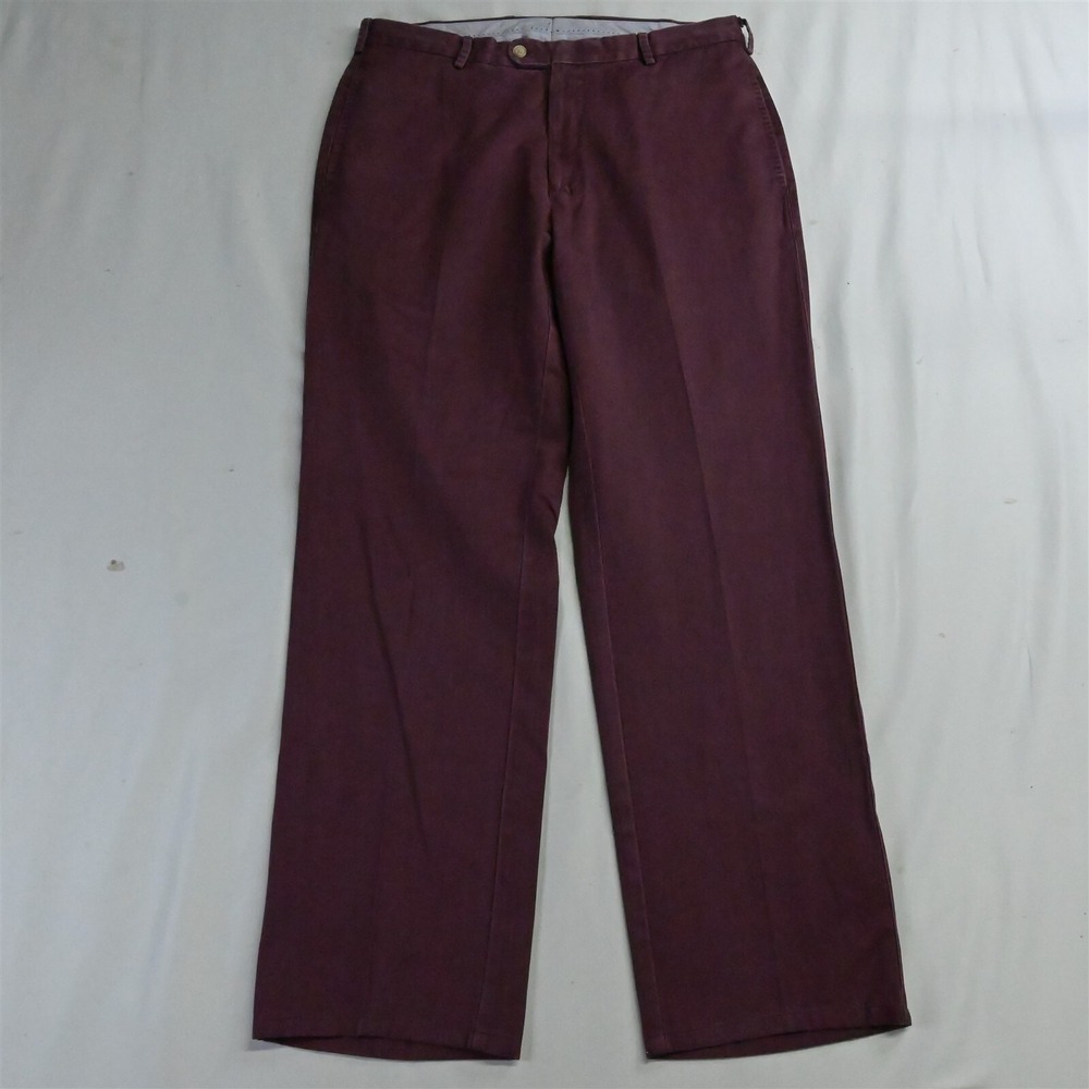 Peter Millar 33 x 32 Maroon Red MF13B84 Raleigh Twill Straight Mens Chino Pants